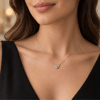Servi 925 Ayar Gümüş Crystal Heart Tektaş Kalp Kolye