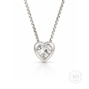 Servi 925 Ayar Gümüş Crystal Heart Tektaş Kalp Kolye