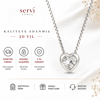 Servi 925 Ayar Gümüş Crystal Heart Tektaş Kalp Kolye