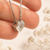 Servi 925 Ayar Gümüş Crystal Heart Tektaş Kalp Kolye