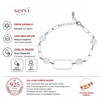 Servi 925 Ayar Gümüş Kristal Boncuklu Modern Zincir Bileklik