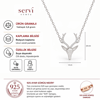 Servi 925 Ayar Gümüş  Majestic Deer Geyik Başı Figürlü Kolye