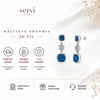 Servi 925 Ayar Gümüş Marin Opal Sallantılı Küpe