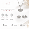 Servi 925 Ayar Gümüş Minimal Göz Formlu Kolye ve Küpe Set