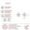 Servi 925 Ayar Gümüş Minimal Lotus Markiz Taşlı Küpe