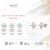 Servi 925 Ayar Gümüş Minimal Lotus Markiz Taşlı Küpe