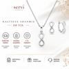 Servi 925 Ayar Gümüş Minimal Sonsuzluk Kolye ve Küpe Seti