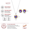 Servi 925 Ayar Gümüş Multicolor Kristal Taşlı Gökkuşağı Kolye Küpe Set