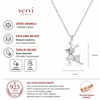 Servi 925 Ayar Gümüş My Deer Mini İnci Detaylı Geyik Figürlü Kolye