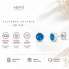 Servi 925 Ayar Gümüş Ocean Glow Mavi Opal Tektaş Küpe