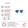 Servi 925 Ayar Gümüş Ocean Heart Mavi Opal Kalp Küpe