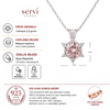 Servi 925 Ayar Gümüş Pembe Zirkon Taşlı Minimal Lotus Çiçeği Kolye