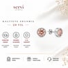 Servi 925 Ayar Gümüş Rosa 7 mm Tektaş Küpe