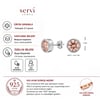 Servi 925 Ayar Gümüş Rosa 7 mm Tektaş Küpe