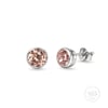 Servi 925 Ayar Gümüş Rose Glow 4 mm Pembe Zirkon Taşlı Tektaş  Küpe 