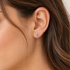 Servi 925 Ayar Gümüş Rose Glow 4 mm Pembe Zirkon Taşlı Tektaş  Küpe 