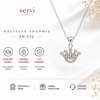 Servi 925 Ayar Gümüş Royal Crown Taç Kolye