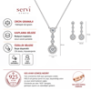 Servi 925 Ayar Gümüş Starlight Zirkon Taşlı Kolye ve Küpe Seti