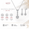 Servi 925 Ayar Gümüş Starlight Zirkon Taşlı Kolye ve Küpe Seti
