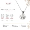 Servi 925 Ayar Gümüş Taşlı Lotus Çiçeği Kolye