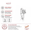 Servi 925 Ayar Gümüş Yuvarlak Kesim Eternity Tektaş Yüzük