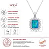 Servi 925 Ayar Gümüş Zirkon Çerçeveli  Opal Taşlı Kolye