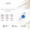 Servi 925 Ayar Gümüş Zirkon Çerçeveli Yuvarlak Opal Taşlı Yüzük