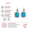 Servi 925 Ayar Gümüş Zirkon Çerçeveli Opal Küpe