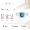 Servi 925 Ayar Gümüş Zirkon Çerçeveli Opal Taşlı Yüzük