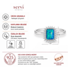 Servi 925 Ayar Gümüş Zirkon Çerçeveli Opal Taşlı Yüzük