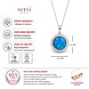 Servi 925 Ayar Gümüş Zirkon Çerçeveli  Yuvarlak Opal Taşlı Kolye