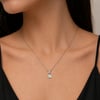 Servi 925 Ayar Gümüş Zirkon Taşlı Kalp Detaylı Tektaş Kolye  