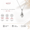 Servi 925 Ayar Gümüş Zirkon Taşlı Kıvrımlı Kalp Kolye