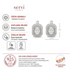 Servi 925 Ayar Gümüş Zirkon Taşlı Oval Baget Halo Küpe