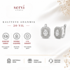 Servi 925 Ayar Gümüş Zirkon Taşlı Oval Baget Halo Küpe