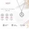 Servi 925 Ayar Gümüş Zirkon Taşlı Peace Barış Figürlü Kolye