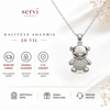 Servi 925 Ayar Gümüş Zirkon Taşlı Teddy Bear Ayıcık Kolye