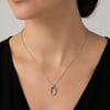 SServi 925 Ayar Gümüş Zirkon Taşlı Geometrik Halka Kolye
