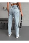 ARA BEDEN BLUE SNOW WASH LYCRA MOM JEAN