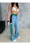 BAGGY PANTOLON 3 İPLİK VE KOT KARIŞIMLI YANLARDAN ŞERİTLİ BELİ LASTİKLİ