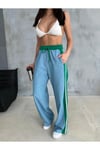 BAGGY PANTOLON 3 İPLİK VE KOT KARIŞIMLI YANLARDAN ŞERİTLİ BELİ LASTİKLİ