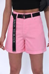 DUBLE PAÇA PEMBE KEMERLİ ŞORT