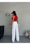GABARDİN PANTOLON WİDE-LEG FİT YÜKSEK BEL KARGO CEPLİ
