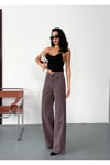 Kadın bordo Baggy Jean yüksek bel geniş paça kot pantolon
