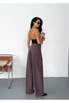 Kadın bordo Baggy Jean yüksek bel geniş paça kot pantolon