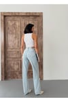 KADIN STRAİGHT YÜKSEK BEL BORU PAÇA KOT PANTOLON BUZ MAVİ
