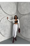 KARGO CEPLİ ÖN YIRTMAÇLI  WHİTE ETEK
