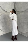 KARGO CEPLİ ÖN YIRTMAÇLI  WHİTE ETEK