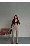 LEOPAR DESENLİ STRAIGHT BORU PAÇA LİKRALI PANTOLON