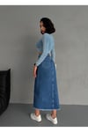 MAXI BOY KOYU MAVİ DENIM ETEK